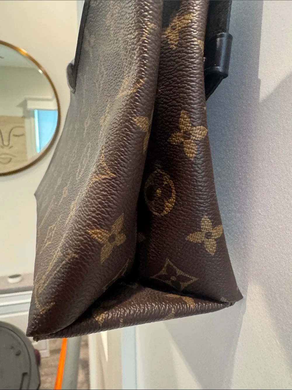 Louis Vuitton Brown Monogram Crossbody with Black Flap and Gold Hardware